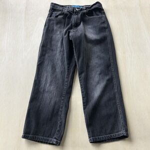 Y2K Wild Baggy Jeans Mens 32x28 Charcoal Wash Gray Denim Relaxed Straight